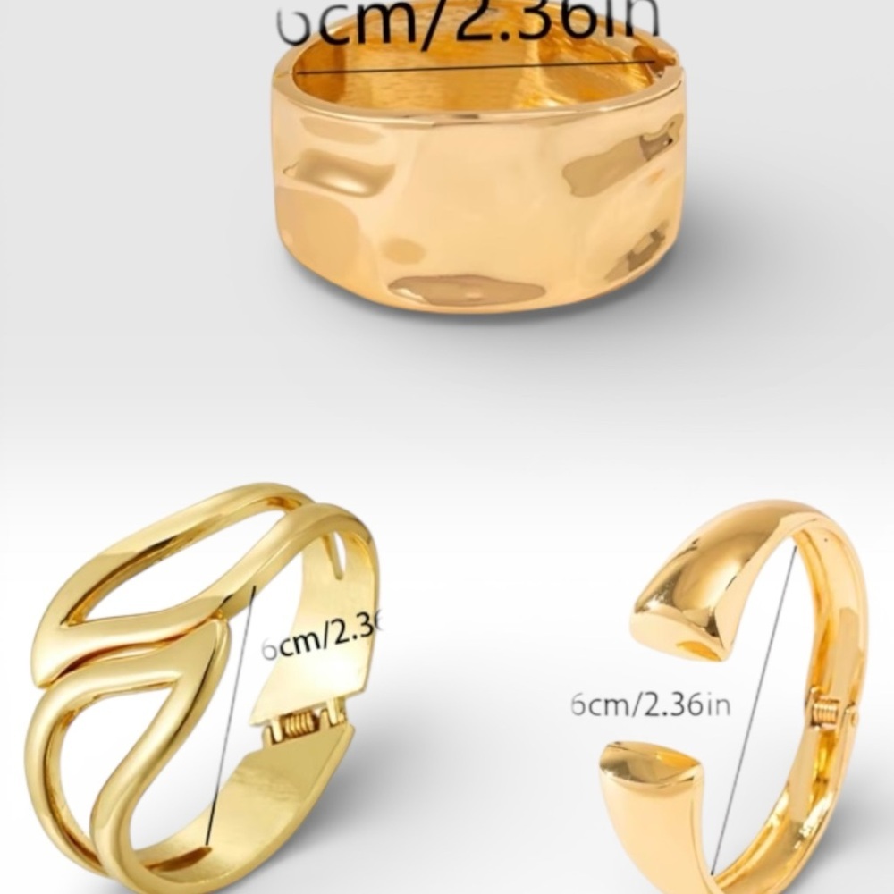 Elegant Gold-Tone Bracelet Set - Picture 2 of 2